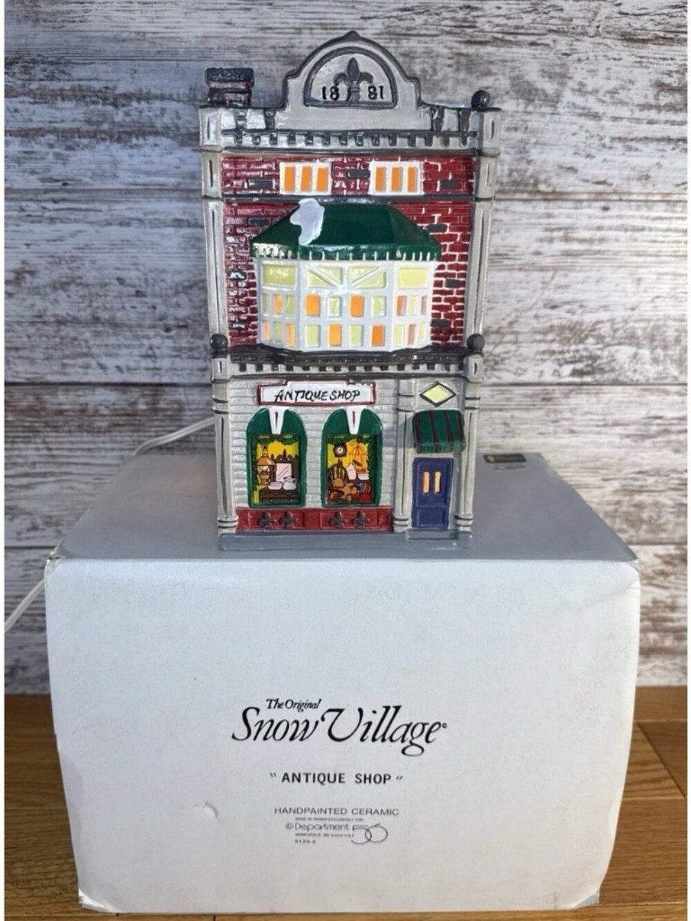 Dept 56 The Original Snow Village 1988 ANTIQUE SHOP, #5123-3 Christmas Village